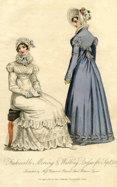 Vestidos de mañana y de paseo de moda de septiembre de 1823 de Unbekannt