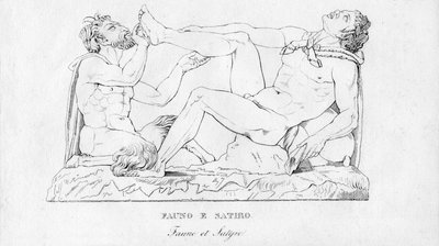 Fauno y Sátiro, c1850 de Unbekannt
