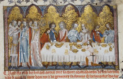 Banquete en la corte del Rey Arturo, siglo XIII de Unbekannt
