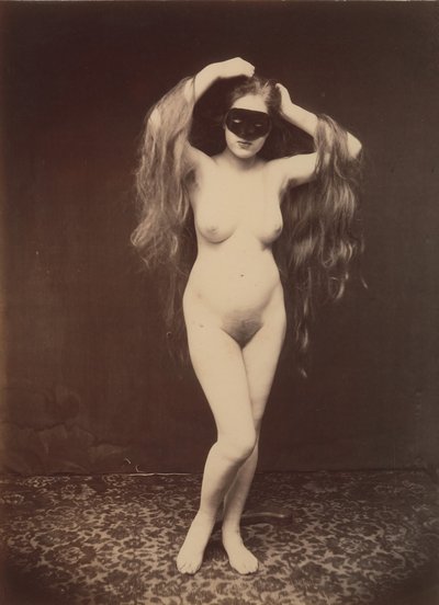 [Desnudo femenino con máscara], ca. 1870 de Unbekannt