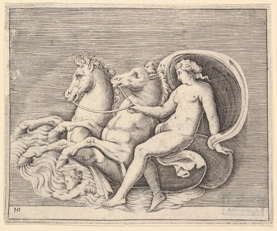 Desnudo Femenino con Dos Caballitos de Mar, publicado ca. 1599-1622 de Unbekannt
