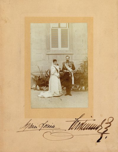 Ferdinand I de Bulgaria con su esposa la Princesa Marie Louise de Bourbon-Parma, 1893 de Unbekannt