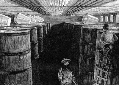 Bodega de fermentación en una cervecería americana, 1885 de Unbekannt