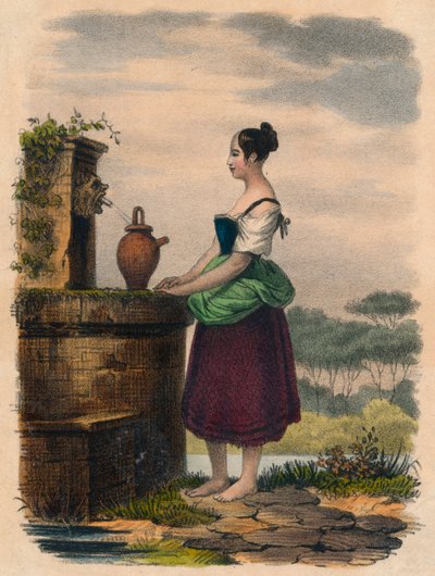 Recogiendo agua, siglo XIX de Unbekannt
