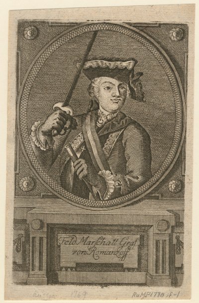 Mariscal de campo Conde Pyotr Alexandrovich Rumyantsev-Zadunaisky, 1770 de Unbekannt