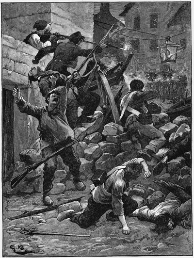 Luchando en las barricadas, La Monarquía de Julio, Francia de Unbekannt
