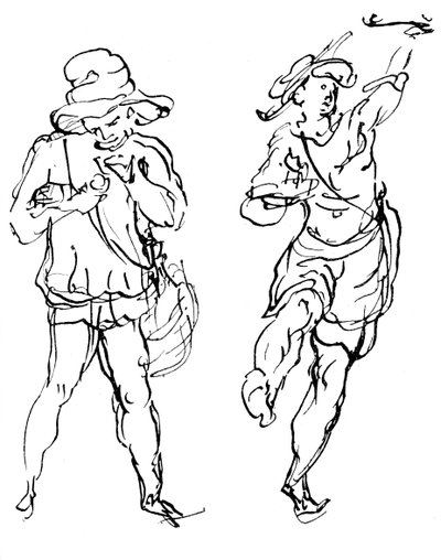 Figuras diseñadas por Inigo Jones para la mascarada, 1893 de Unbekannt