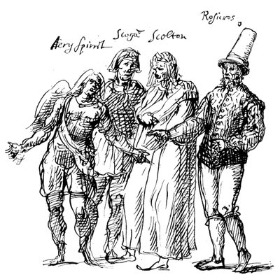 Figuras diseñadas por Inigo Jones para el masque de Las Islas de la Fortuna, siglo XVII de Unbekannt