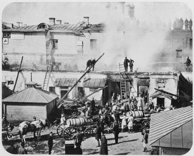 Incendio en Moscú, Rusia, 1872 de Unbekannt