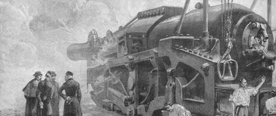 Disparando el cañón de 111 toneladas... en Woolwich, junio de 1887, 1901 de Unbekannt
