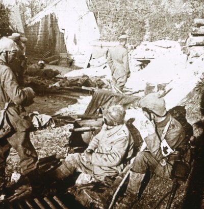Puesto de primeros auxilios, Verdún, norte de Francia, c1914-c1918 de Unbekannt