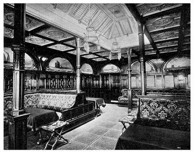 Sala de fumadores de primera clase a bordo del vapor SS India de P&O, 1901 de Unbekannt