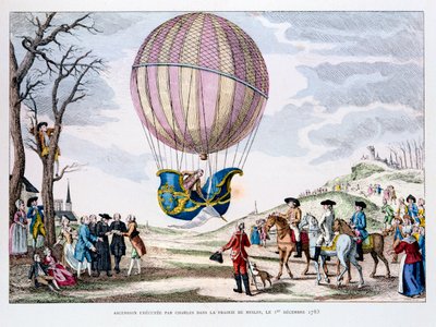 Primer vuelo tripulado en un globo de hidrógeno, Francia, 1 de diciembre de 1783 1887 de Unbekannt