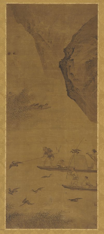 Pescando con cormoranes, dinastía Qing, siglo XVII de Unbekannt
