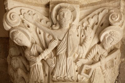 Capitel del pórtico de la basílica de la abadía de Fleury, Saint Benoit sur Loire, Francia de Unbekannt