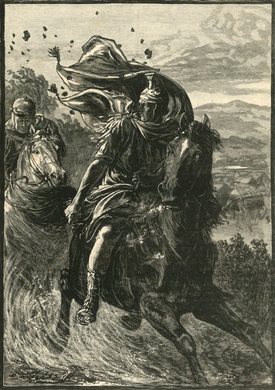 Huida de Pompeyo del campo de batalla de Farsalia, 1890 de Unbekannt