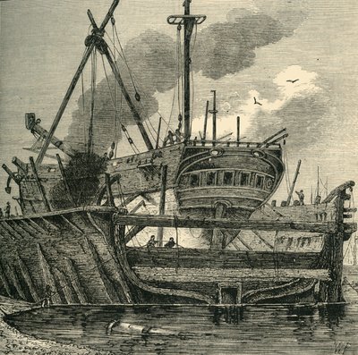 Dique flotante, Deptford 1820, c1878 de Unbekannt