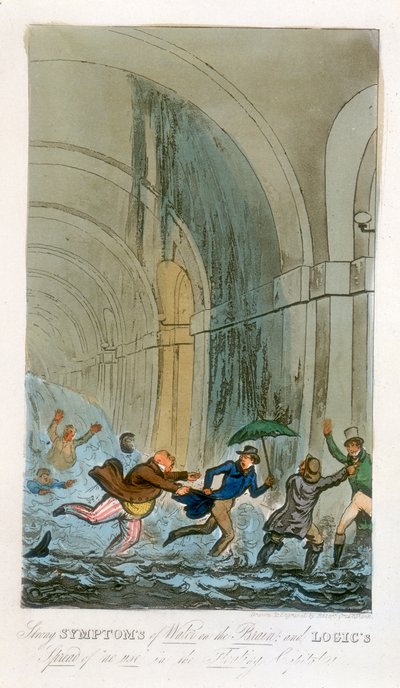 Inundación durante la excavación del Túnel del Támesis, Londres, 1828 de Unbekannt