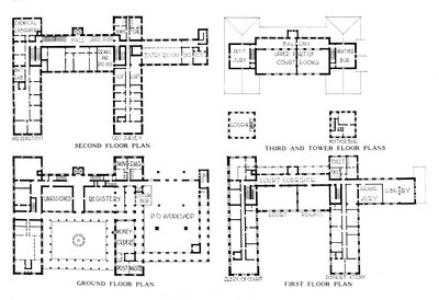 Planos de planta, Edificio Federal, Honolulu, Hawái, 1924 de Unbekannt