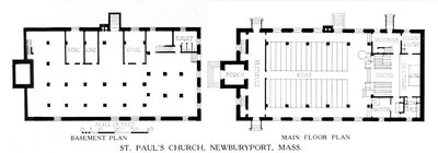 Planos de planta, Iglesia de San Pablo, Newburyport, Massachusetts, 1924 de Unbekannt
