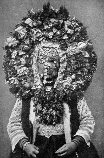 Máscara floral de una novia búlgara, 1922 de Unbekannt