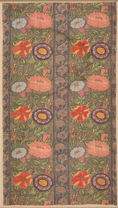 Seda a rayas florales sobre un fondo dorado, 1600-1650 de Unbekannt