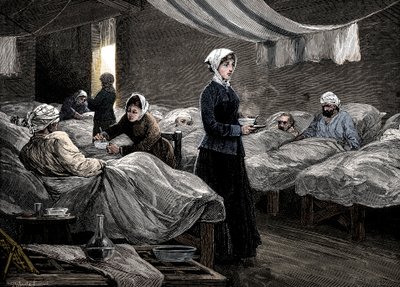 Florence Nightingale en el hospital de barracas en Scutari, c1880 de Unbekannt