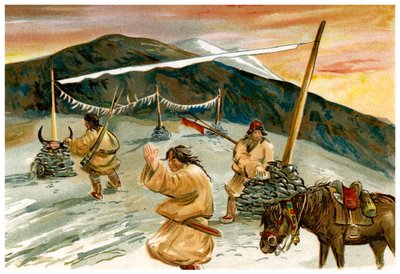 Oraciones voladoras en el Paso Maium, 1898 de Unbekannt