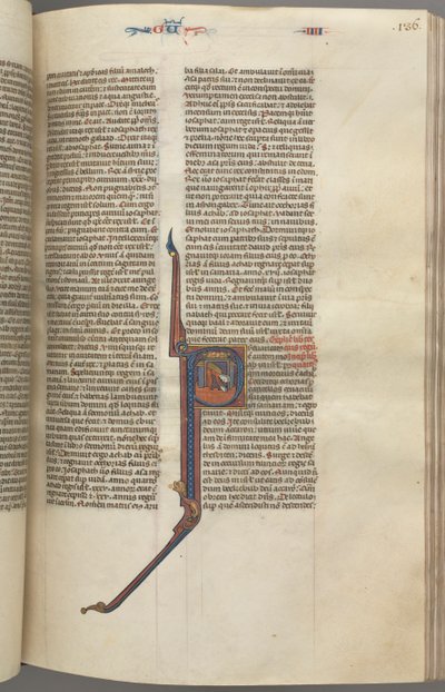 Fol. 136r, Reyes IV, inicial historiada P, Ocozías cayendo de una torre, c. 1275-1300 de Unbekannt