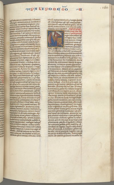 Fol. 160r, Crónicas II, inicial historiada C, Salomón arrodillado ante un altar rezando..., c. 127 de Unbekannt