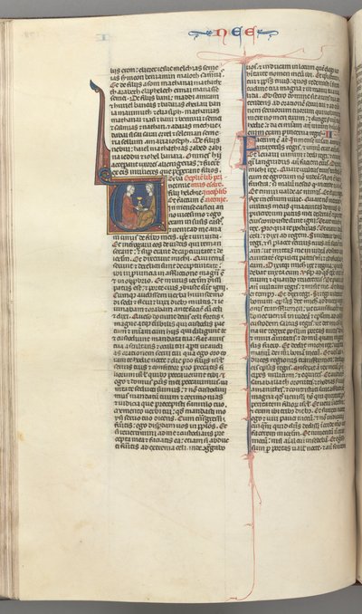 Fol. 178v, Nehemías, inicial historiada V, Nehemías presentando la copa de oro a Artajerjes, c. 127 de Unbekannt