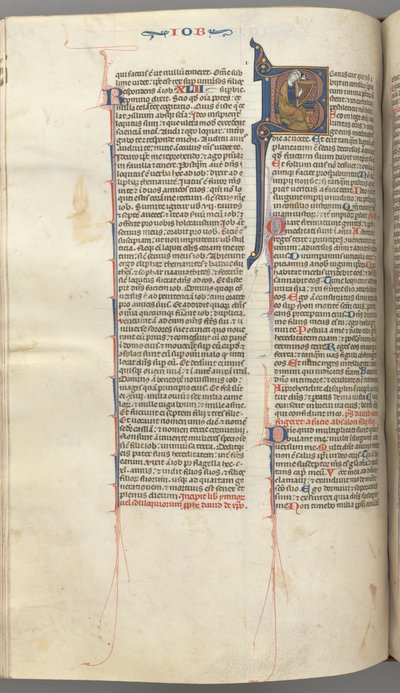 Fol. 214v, Salmo 1, inicial historiada 8, David tocando el arpa, c. 1275-1300 de Unbekannt
