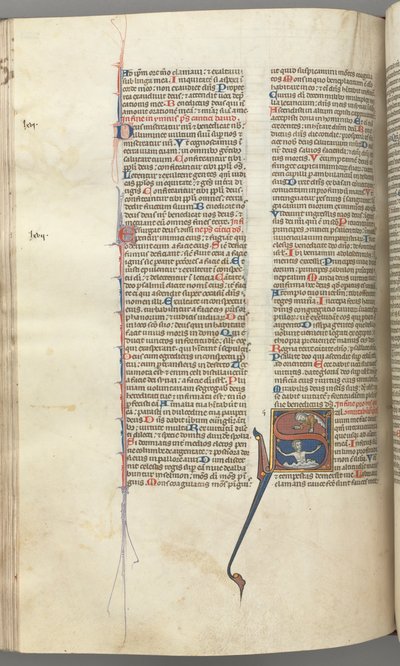 Fol. 224v, Salmo 68, inicial historiada S, David en el agua apelando a Dios arriba, c. 1275-1300 de Unbekannt