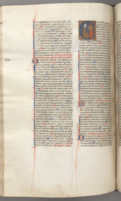 Fol. 227v, Salmo 80, inicial historiada E, David golpeando un carillón de infiernos, c. 1275-1300 de Unbekannt