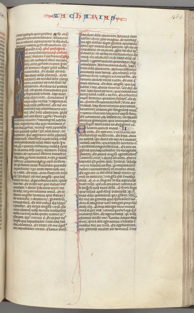 Fol. 365r, Zacarías, inicial historiada I, Zacarías de pie con un pergamino, c. 1275-1300 de Unbekannt