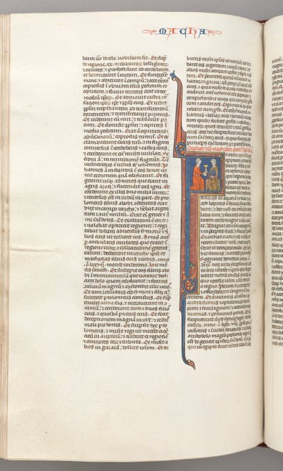 Fol. 382v, Macabeos II, inicial historiada F, un cáliz dorado presentado a un judío, c. 1275-1300 de Unbekannt