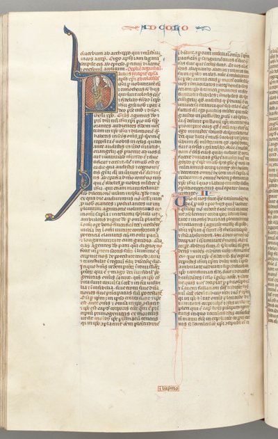 Fol. 453v, Colosenses, inicial historiada P, Pablo hablando con el busto de Dios arriba de Unbekannt