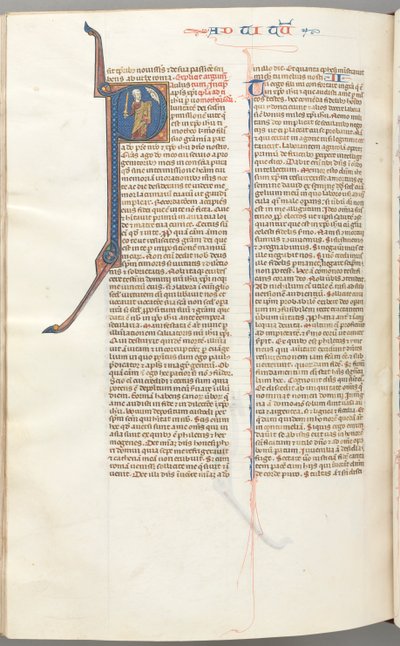 Fol. 457v, Timoteo II, inicial historiada P, Pablo hablando con el busto de Dios arriba, c. 1275-1300 de Unbekannt