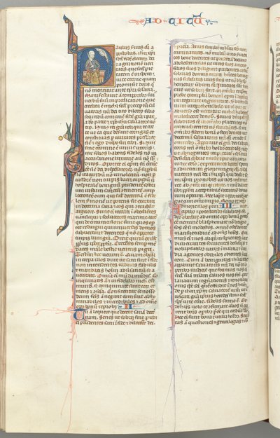 Fol. 458v, Tito, inicial historiada P, Pablo sentado con una espada, c. 1275-1300 de Unbekannt