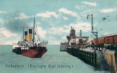 Barco Folkestone Boulogne partiendo, c. 1905 de Unbekannt