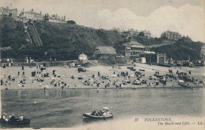 Folkestone. La playa y los ascensores, finales del siglo XIX-principios del siglo XX de Unbekannt