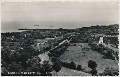 Folkestone desde Dover Hill, finales del siglo XIX-principios del siglo XX de Unbekannt
