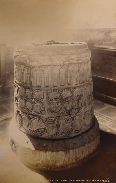Pila bautismal, Iglesia de San Martín, Canterbury, 1929 de Unbekannt