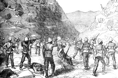 Partida de forraje del 67º atacada por los afganos, 9 de noviembre de 1879, c1880 de Unbekannt