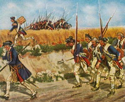 Marcha forzada de las tropas de Frederick de Mähren a Küstrin, 1758, 1936 de Unbekannt
