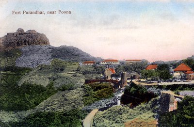 Fuerte Purandhar, cerca de Pune Poona, India, principios del siglo XX de Unbekannt