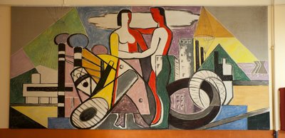 Fortstraat. Complejo escolar (Koninklijk Atheneum). Interior. Segundo piso. Pintura. M. Aars (?). de Unbekannt