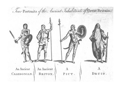 Cuatro retratos de los antiguos habitantes de Gran Bretaña, c. 1780 de Unbekannt