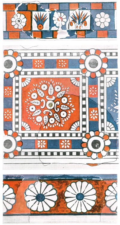 Fragmentos de pinturas murales, palacio de Tukulti-Ninurta I, Kar-Tukulti-Ninurta, Asiria, 1928 de Unbekannt