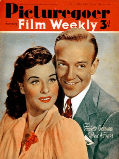 Fred Astaire 1899-1987 y Paulette Goddard 1910-1990, actores, 1941 de Unbekannt